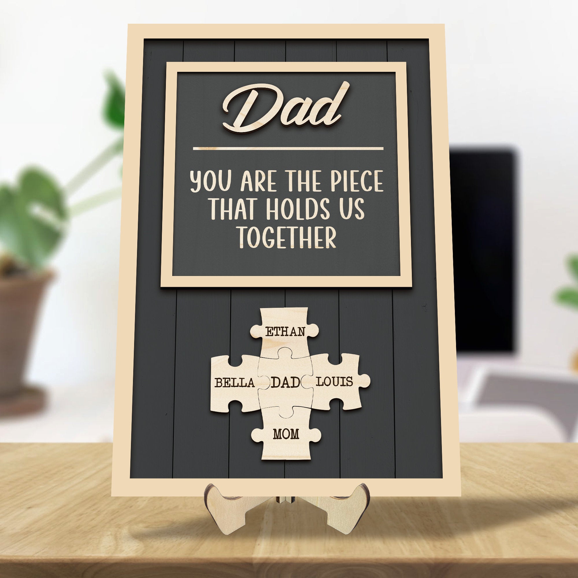 Custom Puzzle Piece Dad Sign, Father's Day Gift For Dad, Custom Gift For Dad, You Are The Pieces That Holds Us Together Sign