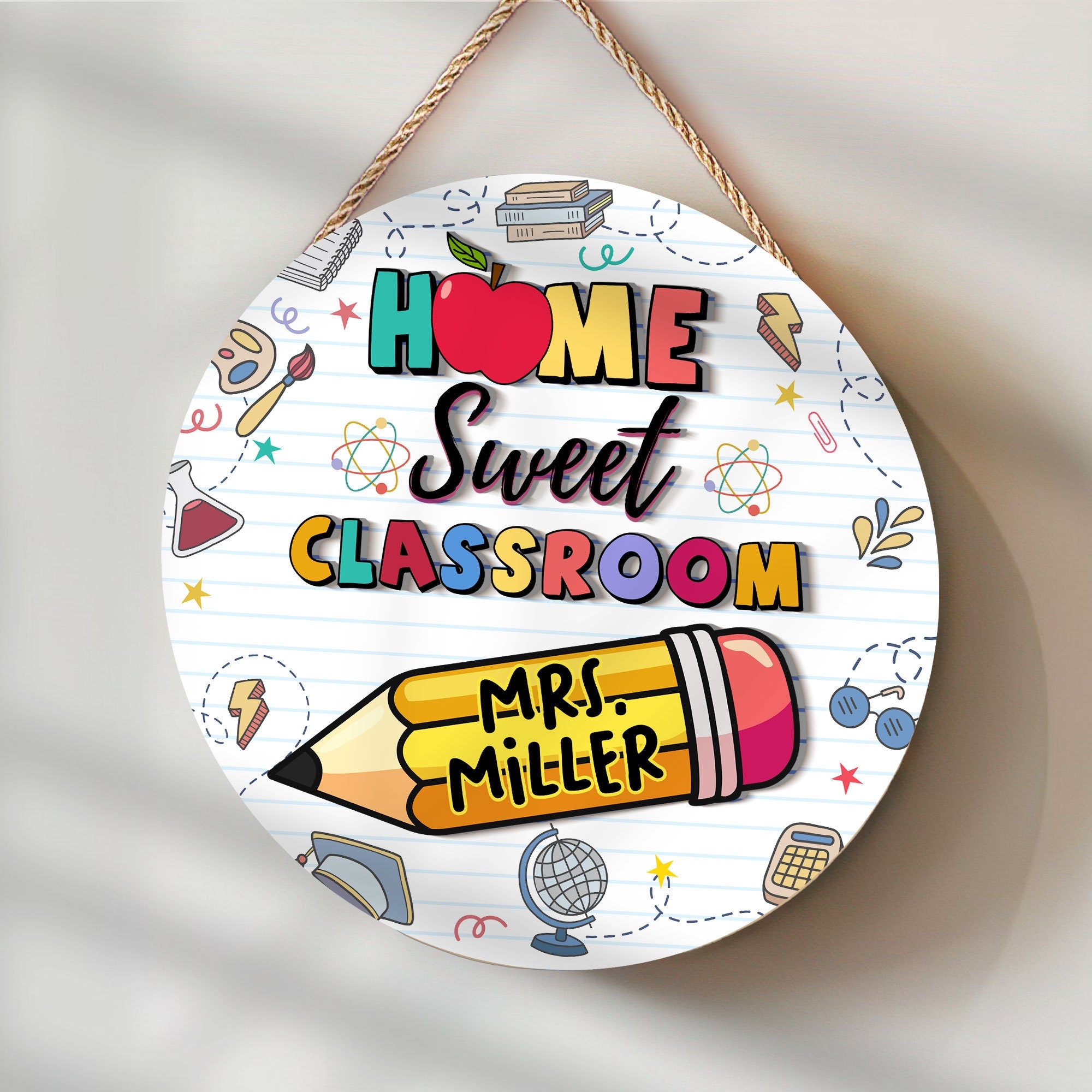 Home Sweet Classroom Custom Teacher 3D Doorsign, Back To School Gift