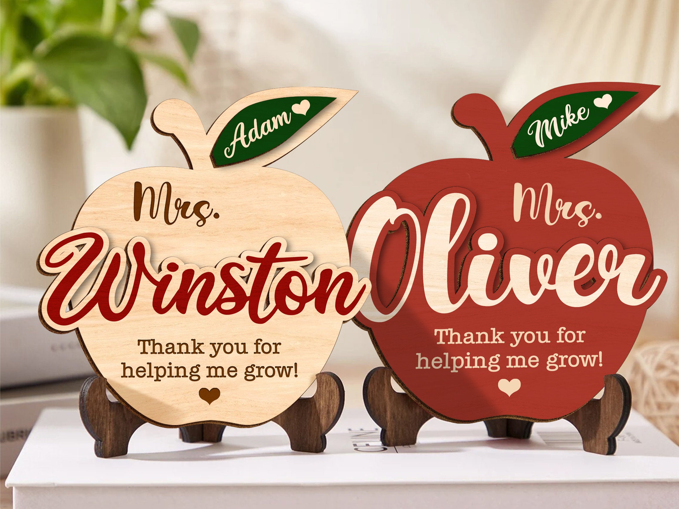 Personalized Teacher Apple Sign With Students Name, Teacher Appreciation Gift, Back To School