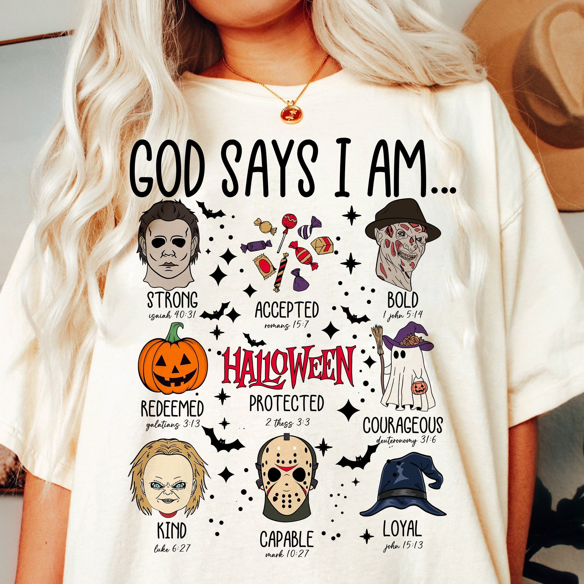 God Says I Am Halloween Horror T-Shirt, Scary Movie Fan Gift, Halloween Gifts