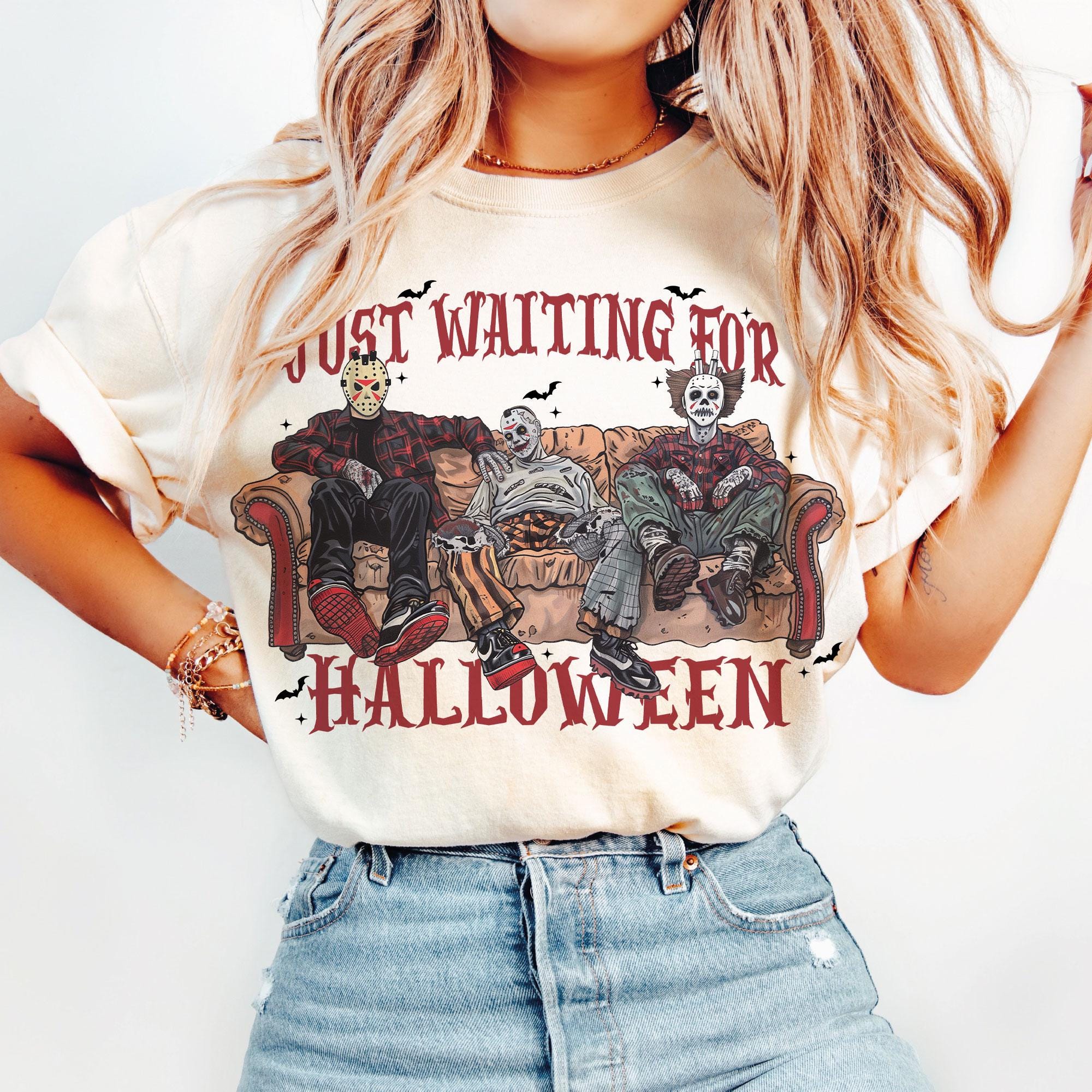 Just Waiting For Halloween Horror Movie Unisex T-Shirt, Halloween Gift