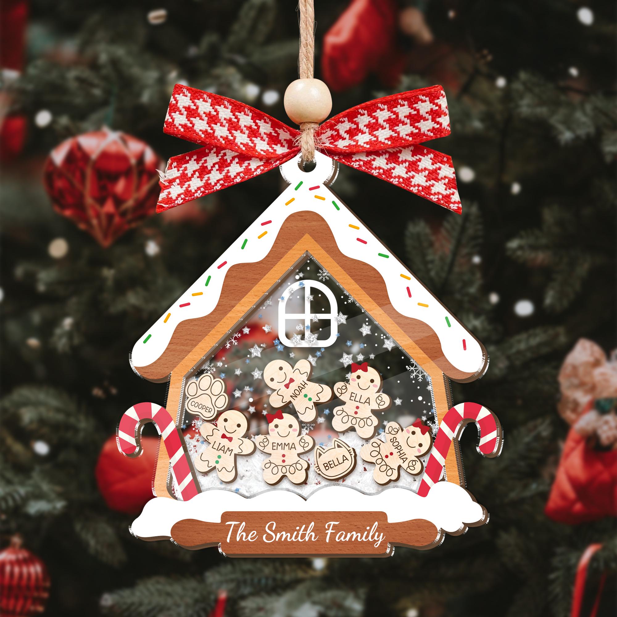 Custom Family Gingerbread Christmas Ornaments, Shaker Cookie Ornament, Christmas Gifts