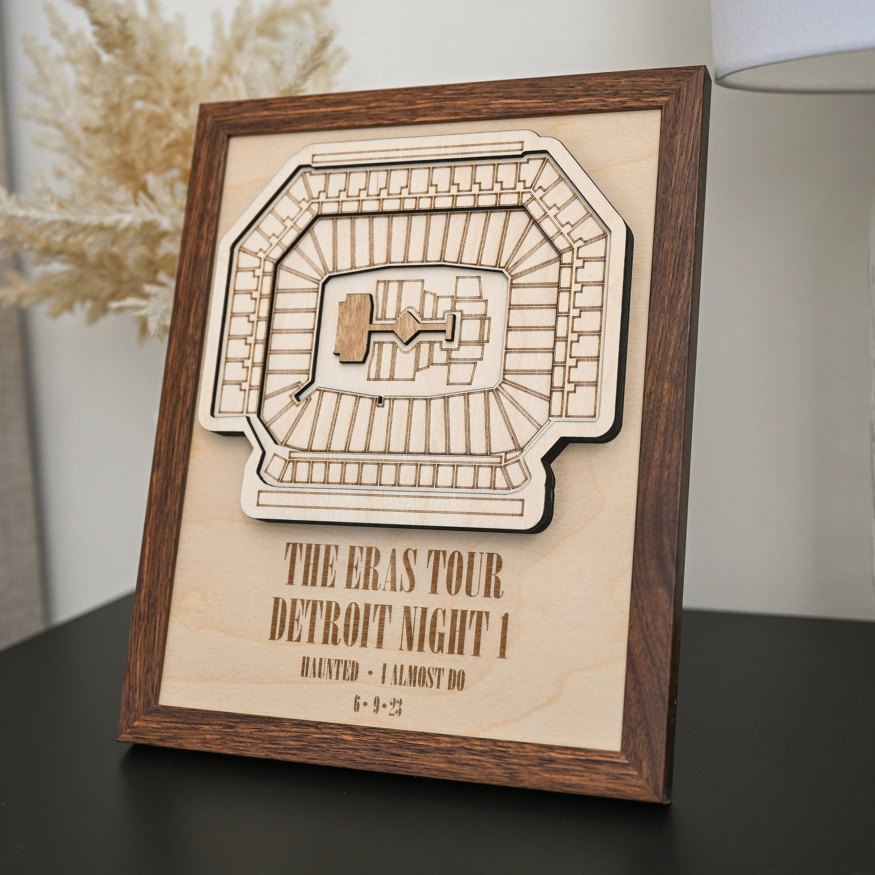 The Eras Tour Detroit Stadium, 3D Custom Stadium Wooden Plaque, Gift For Swifties