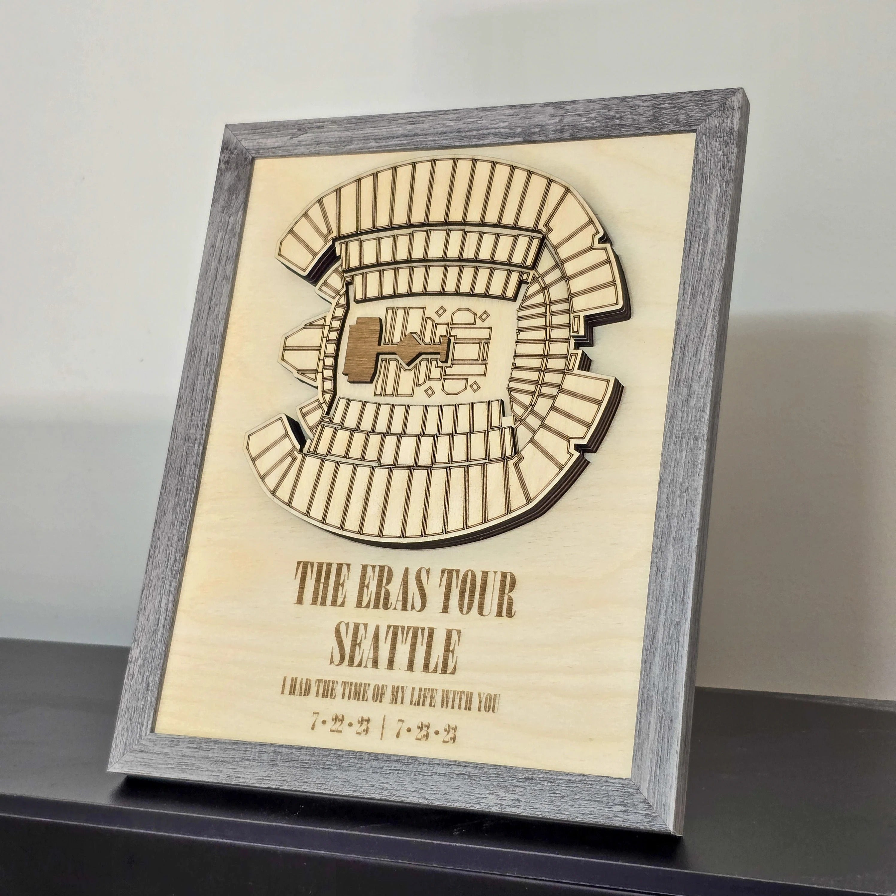 The Eras Tour Seattle Stadium, 3D Custom Stadium Wooden Plaque, Gift For Swifties