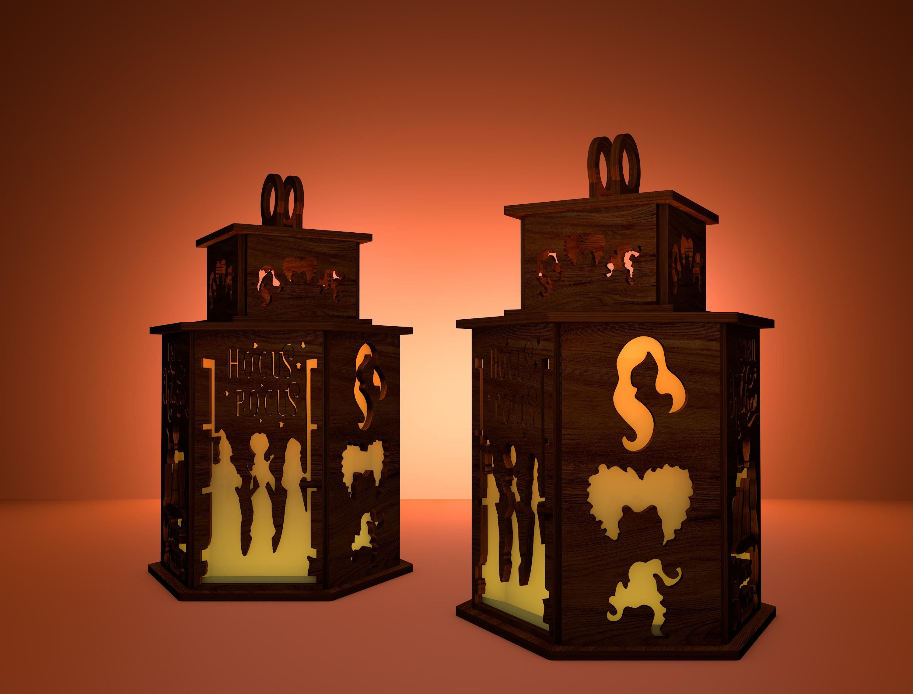 Hocus Pocus Halloween Candle Lamp, Scary Movies Lantern Box, Halloween Decor