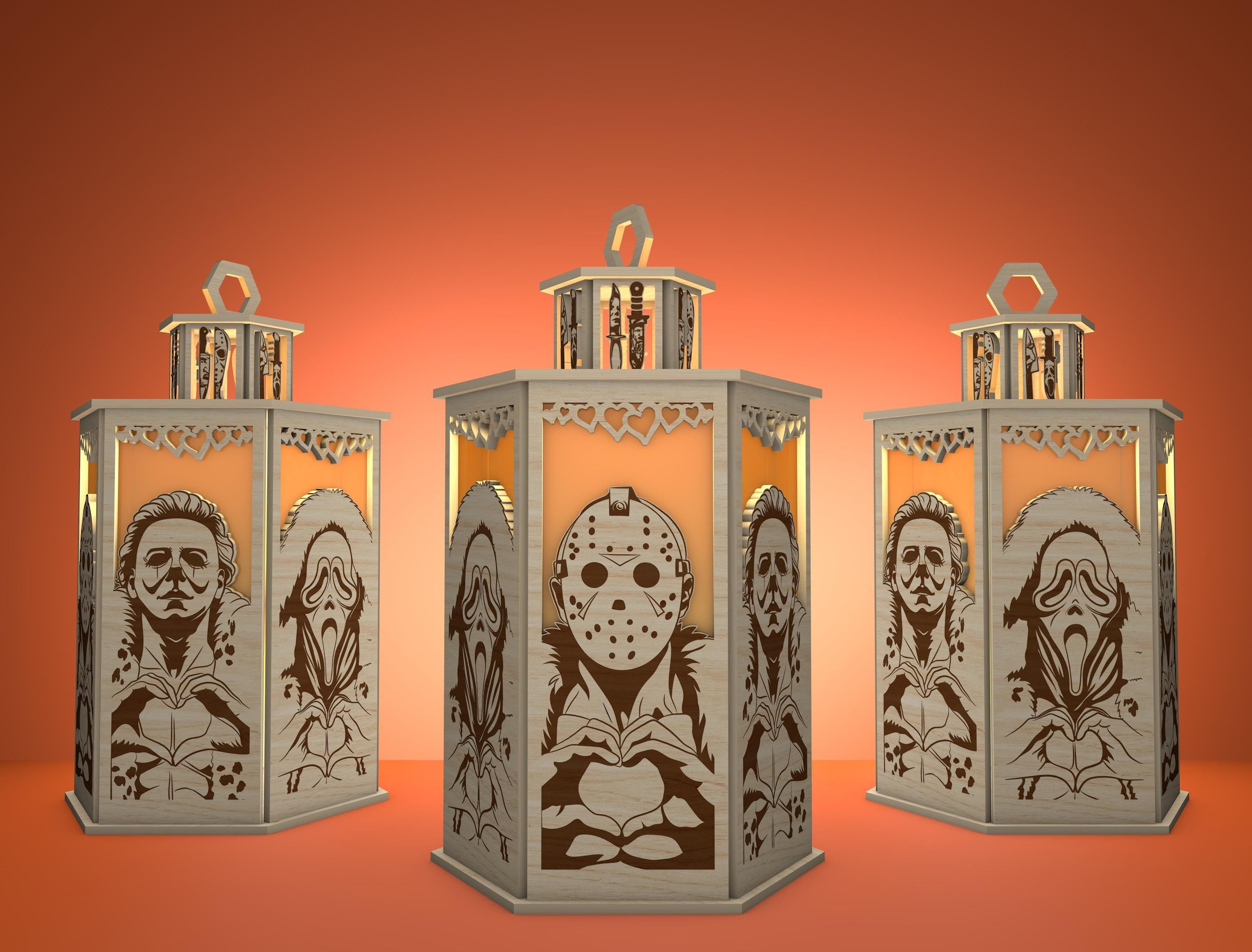 Scary Movies Candle Lamp, Horror Movie Fan Gift, Halloween Decor