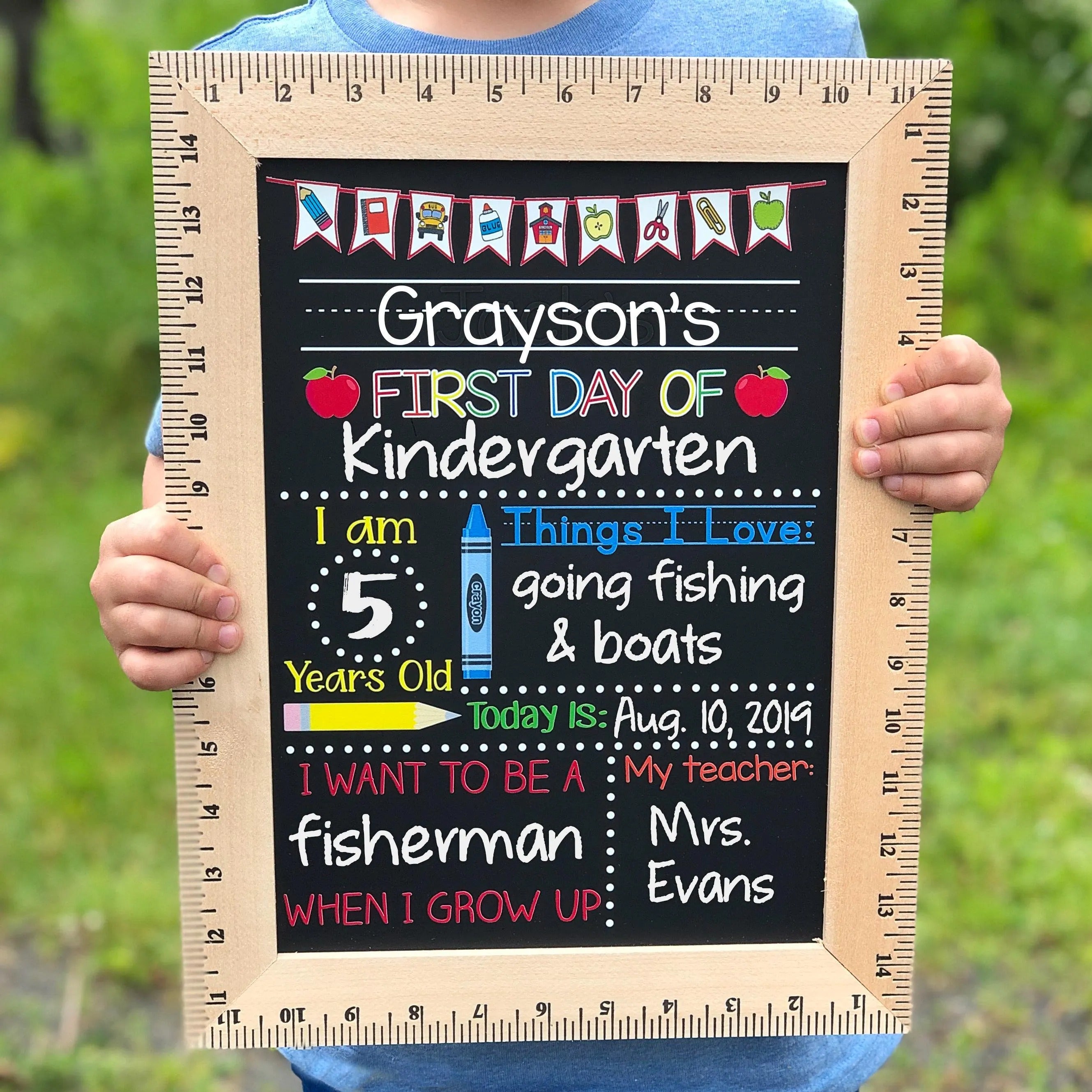 First Day of Kindergarten Sign, 1st Day of Preschool Sign, Back to School, Teacher Appreciation Gifts