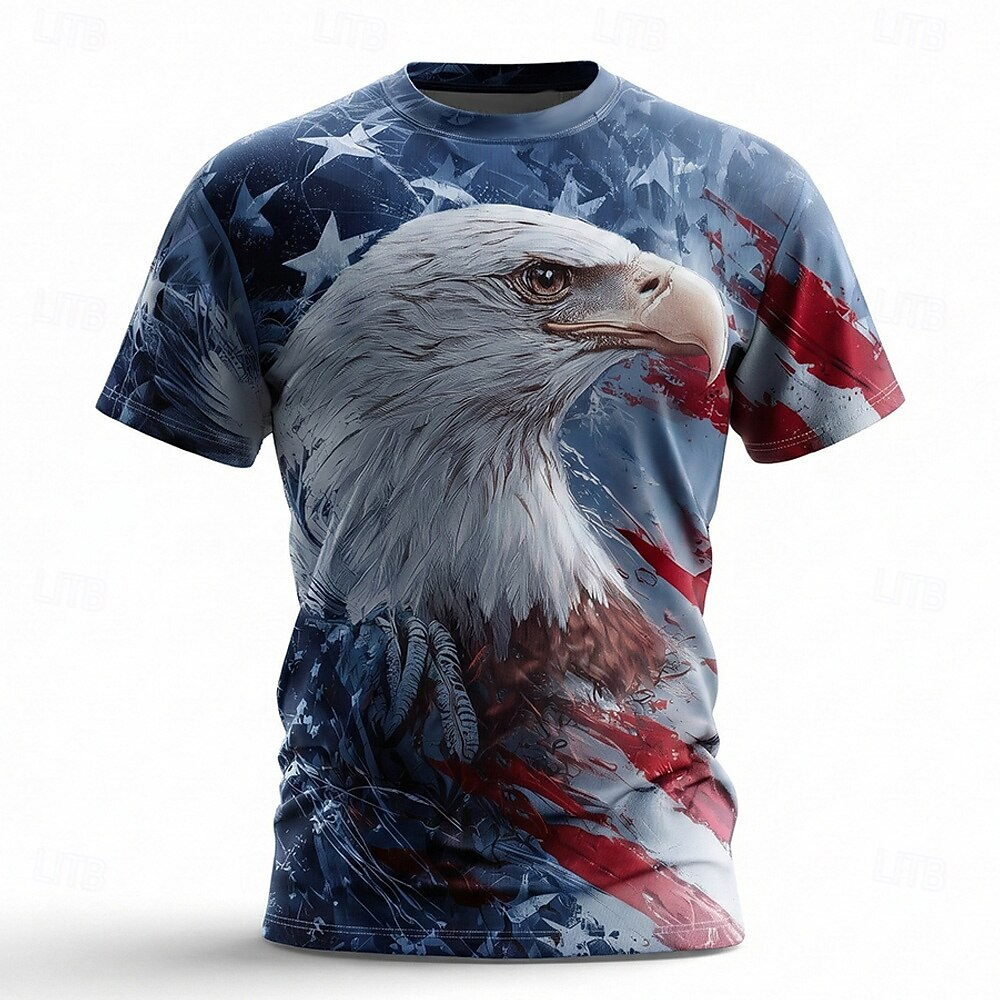 American Flag Bald Eagle Paint Splatter 250 Years Patriotic T-Shirt, 4th Of July Men's Shirt