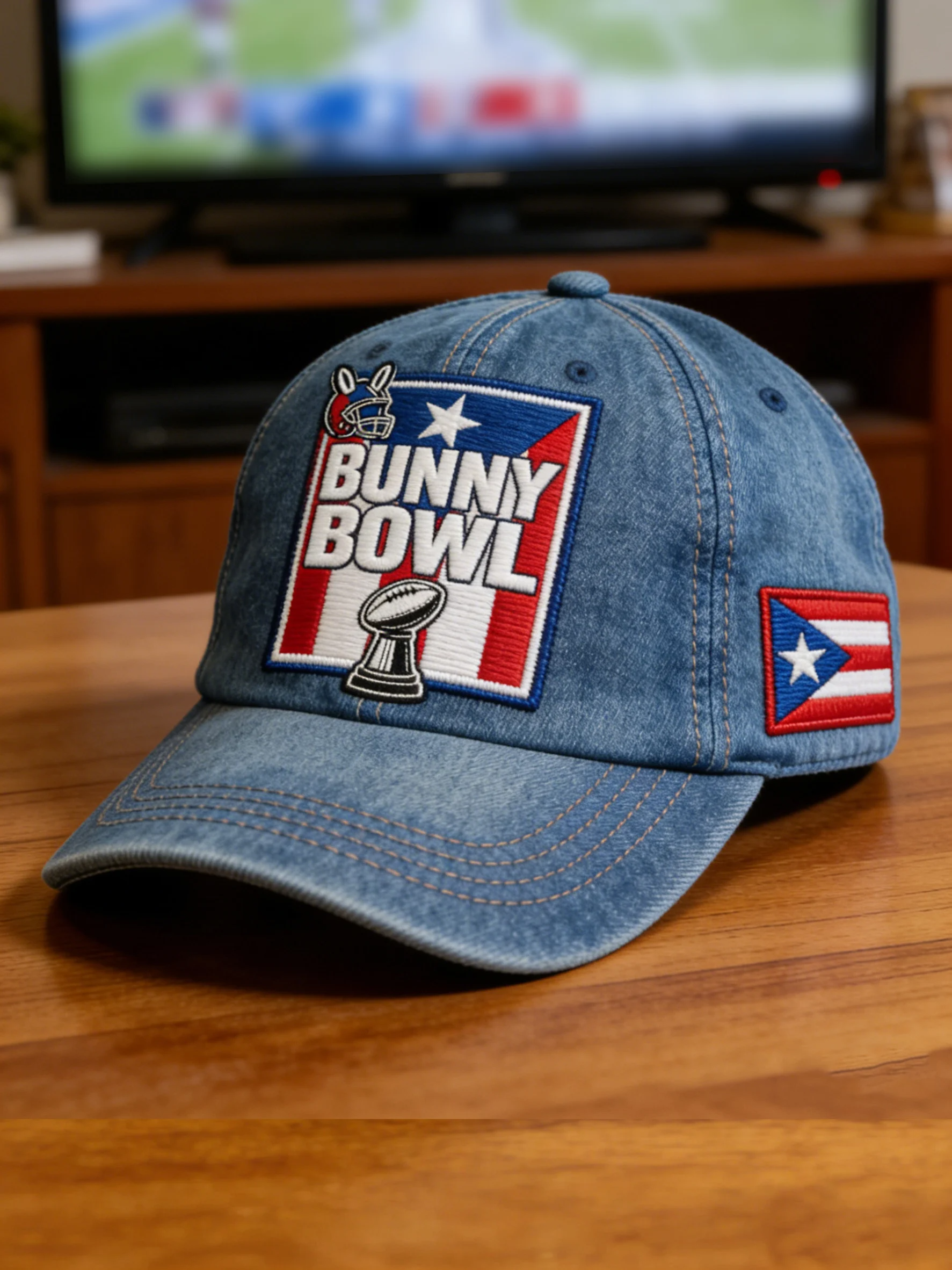 Bunny Bowl Puerto Rico Benito Bowl 2026 Printed Hat, Bad Bunny Football Halftime Bowl Baseball Hat Cap
