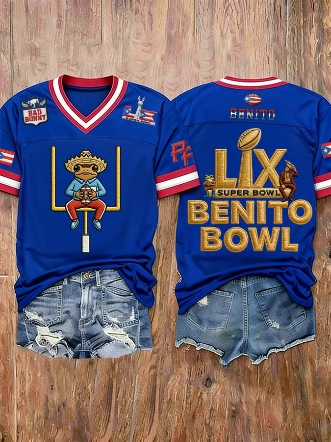 Benito Bowl Puerto Rico Tee LX Super Bad Bunny Shirt Football Vneck Shirt, Game Day Shirt