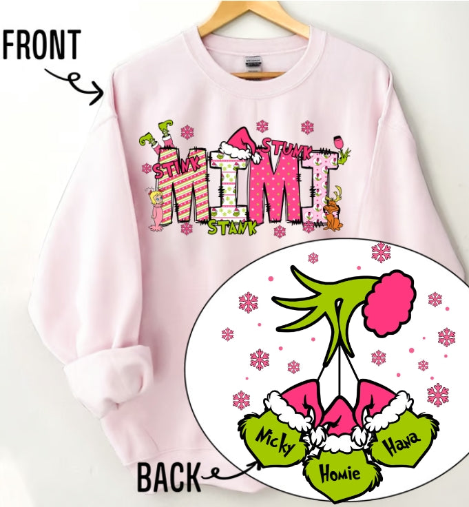 Mimi Kids Nick Name Christmas Sweatshirt, Custom Kids Family Sweatshirt, Christmas Gift For Grandma