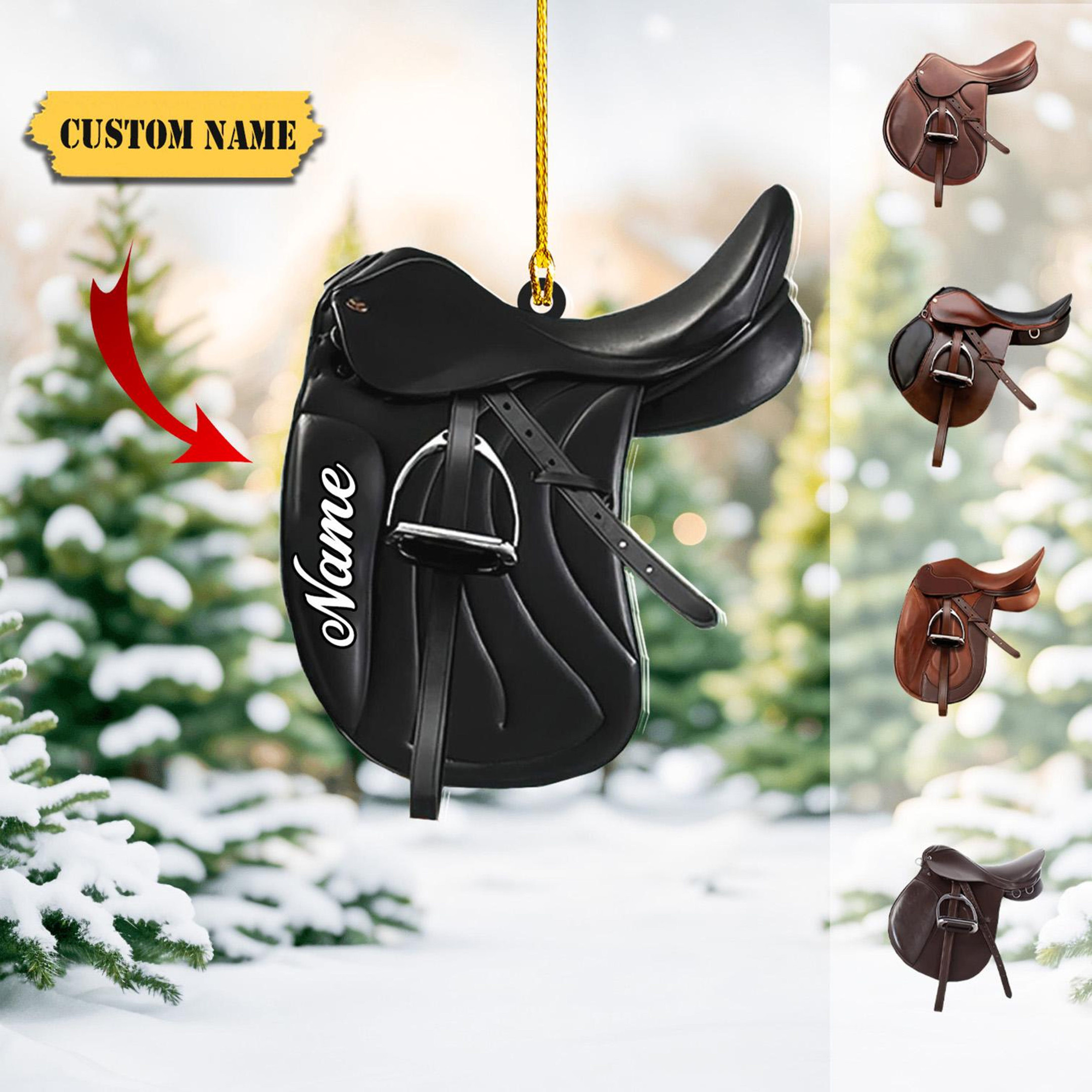 Custom Horse Saddle Acrylic Ornament, Gifts For Equestrian Riders, Horse Riding Gift
