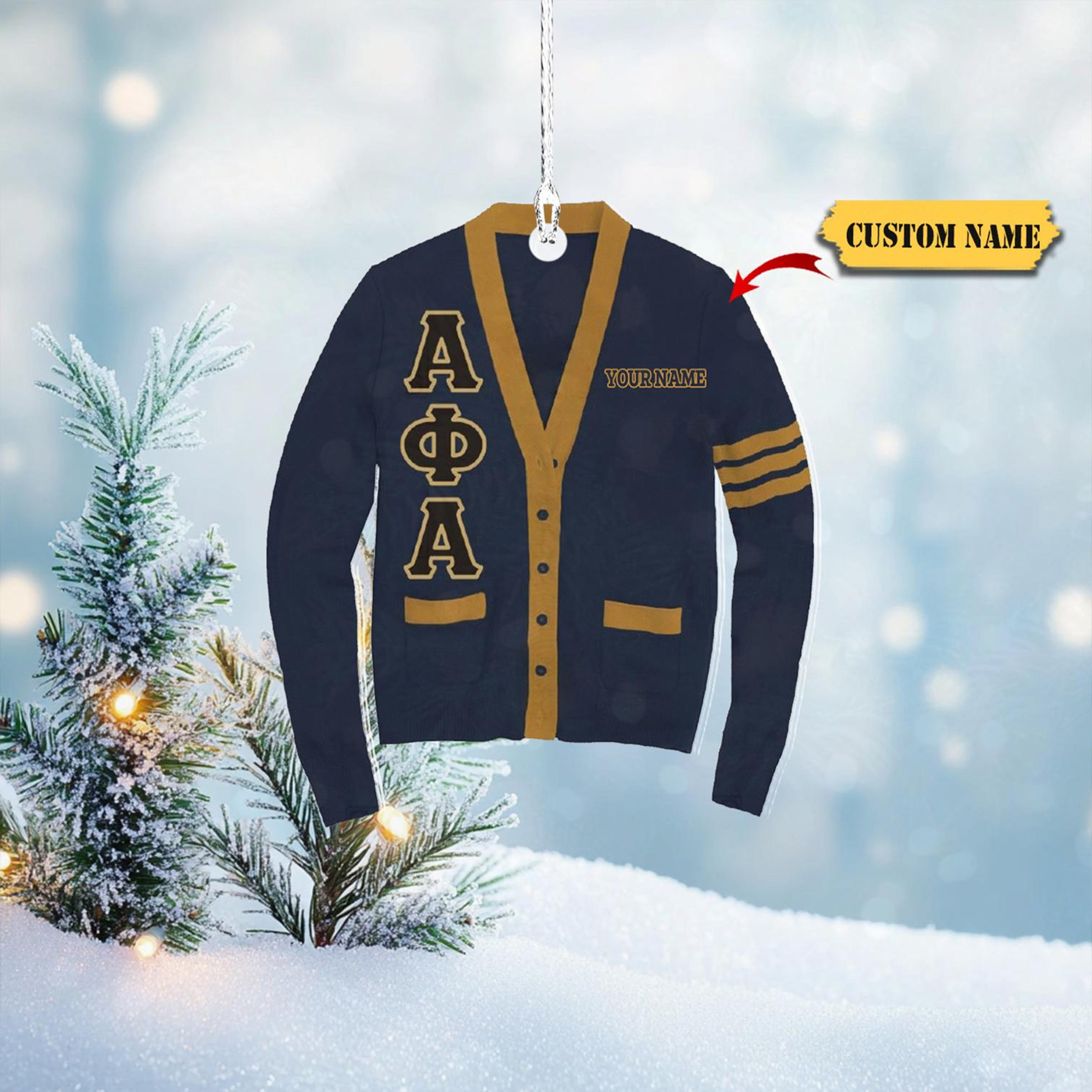 Personalized Black Alpha Phi Alpha Acrylic Ornament Custom Name Acrylic Ornament, Xmas Decor