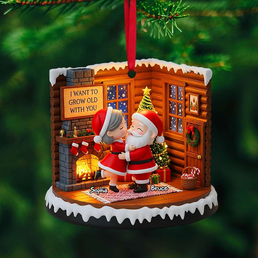Santa Couple Christmas Ornament Tree Decorations, Personalized Ornaments, Christmas Ornaments