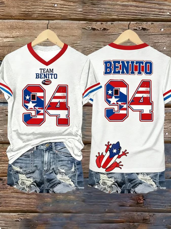 Puerto Rico Baseball Jersey, Benito Team Football Puerto Rico Flag Jersey The Big Game Tee
