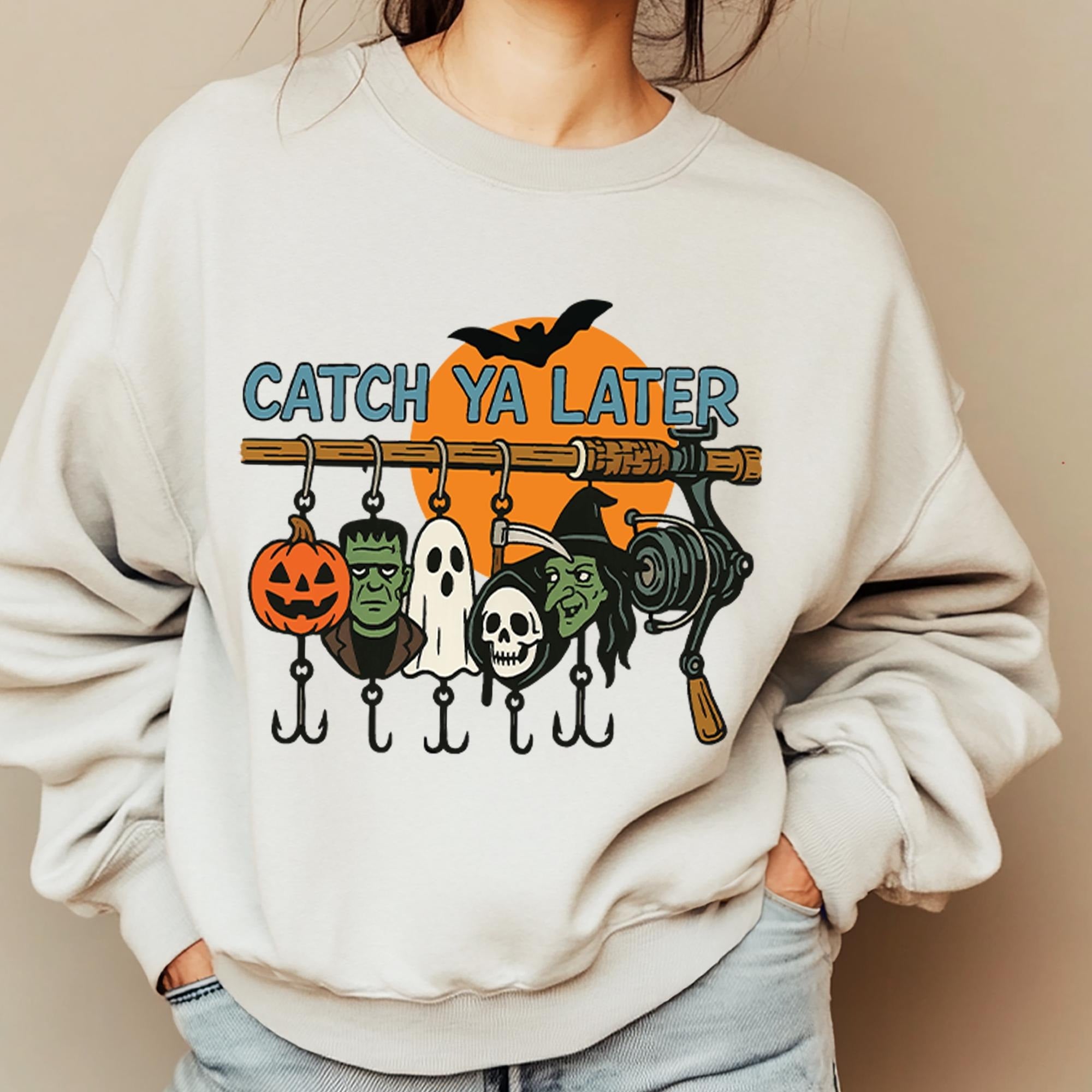 Halloween Catch Ya Later Fishing Shirt, Horror Movie Fans Gift, Scary Halloween Outfits, Halloween Gift