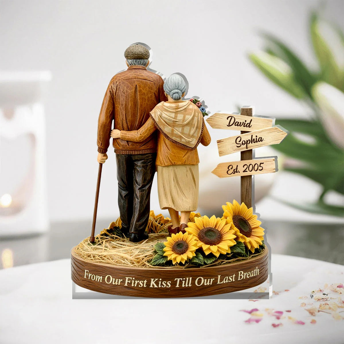 From First Kiss To Forever Acrylic Plaque, Personalized Acrylic Plaque, Valentine Couple Gift