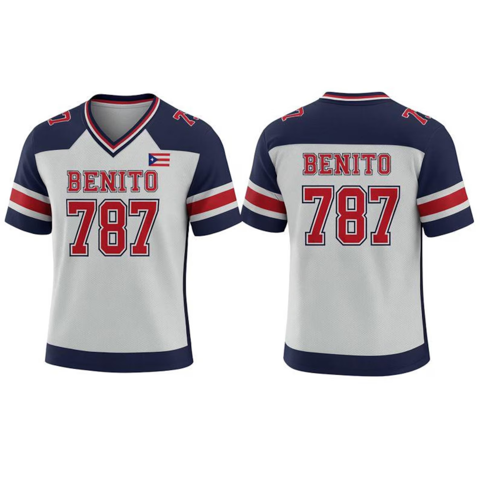 Benito 787 Puerto Rico Outfit Unisex Football Jersey Casual Sportswear Couples Sport & Outdoor 90s Vintage Jerseys