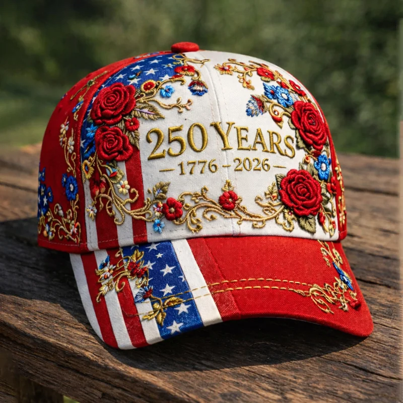 Celebrate United States 250th Anniversary Printed Hat, Patriotic Hat, Classic Cap
