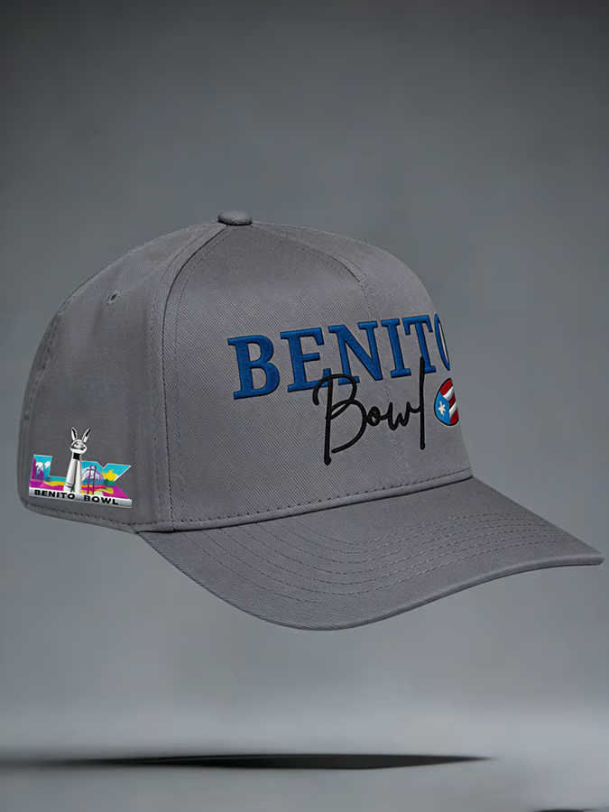 Bad Bunny Benito Bowl Half Time Puerto Rico Flag Gray Hat Benito Bowl 2026 Baseball Hat Cap