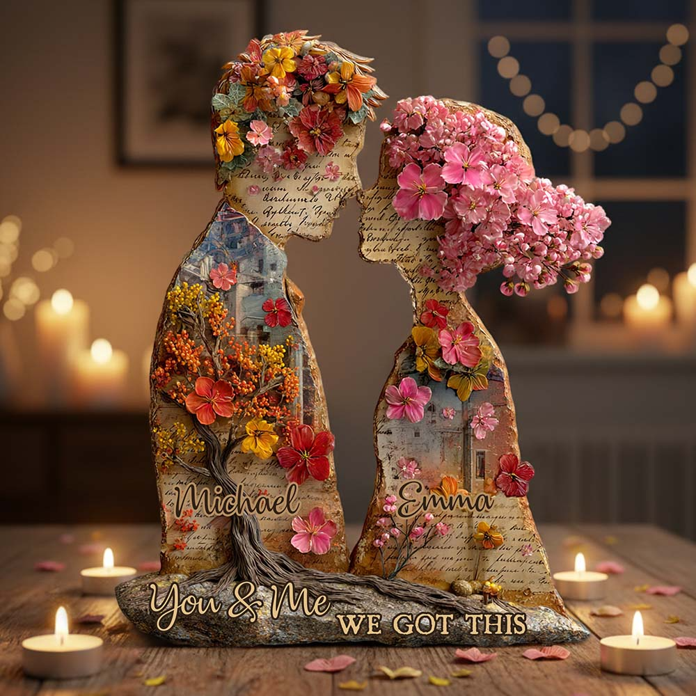 You & Me We Got This Poem And Flowers Acrylic Plaque Unique Valentine's Day Gifts, Couple Anniversary Gift