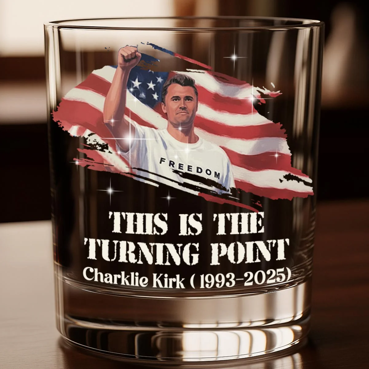 This Is The Turning Point Crystal Whiskey Glasses, Gift For Whiskey Lover, American Patriot Rocks Glass