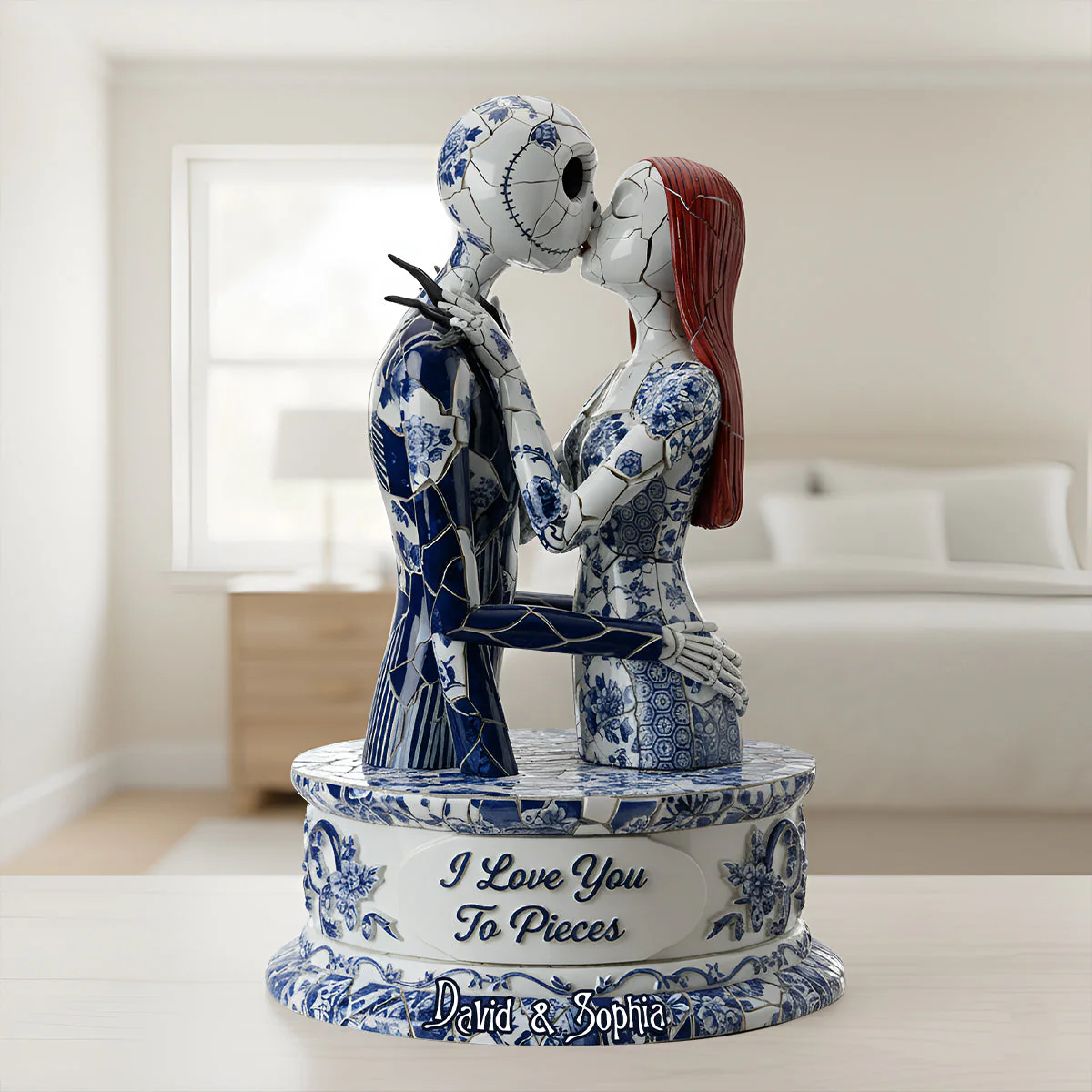 I Love You To Pieces Nightmare Couple Shape Acrylic Plaque, Valentine Couple Gift, Anniversary Gift