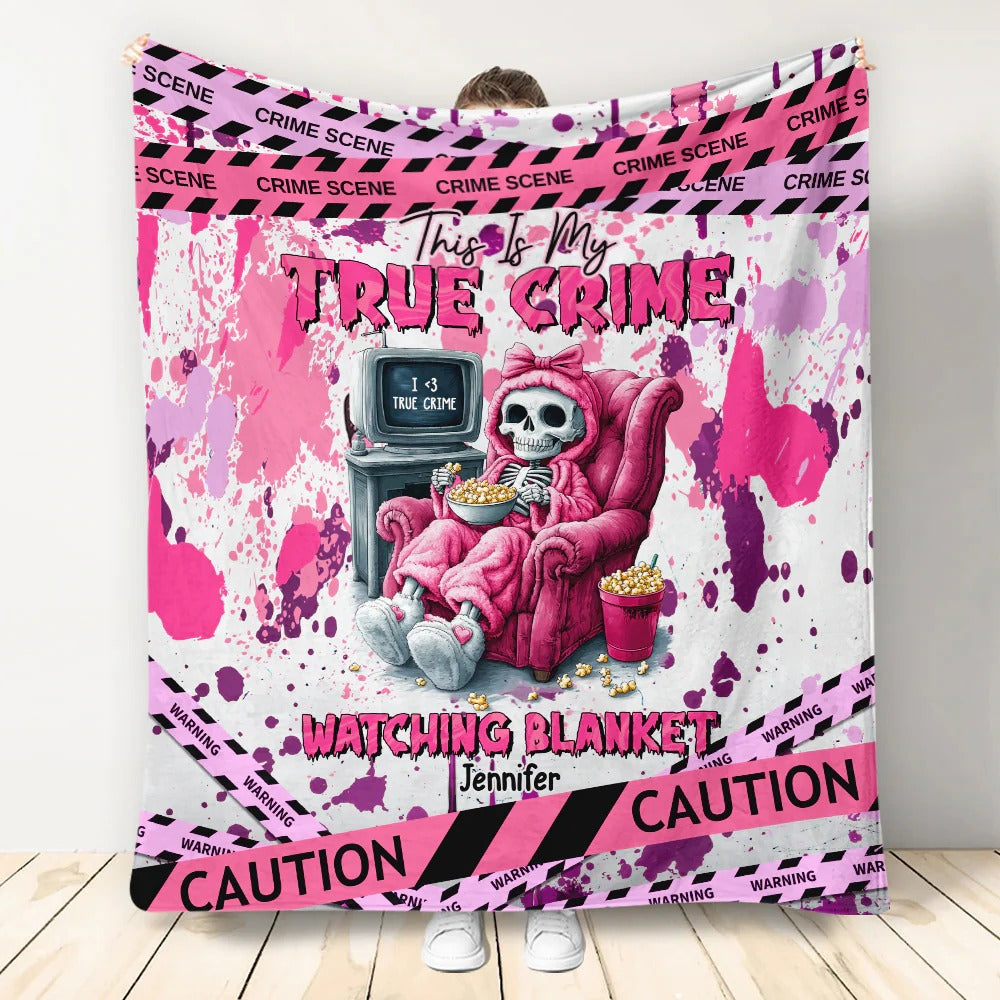 This Is My True Crime Watching Blanket, Halloween Blanket, Halloween Costumes, Gift for Halloween