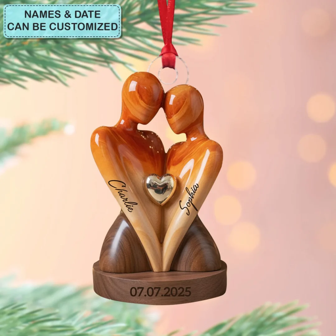 Custom Name Special Date Acrylic Ornaments, Couple Anniversary Gift, Christmas Gift For Couple