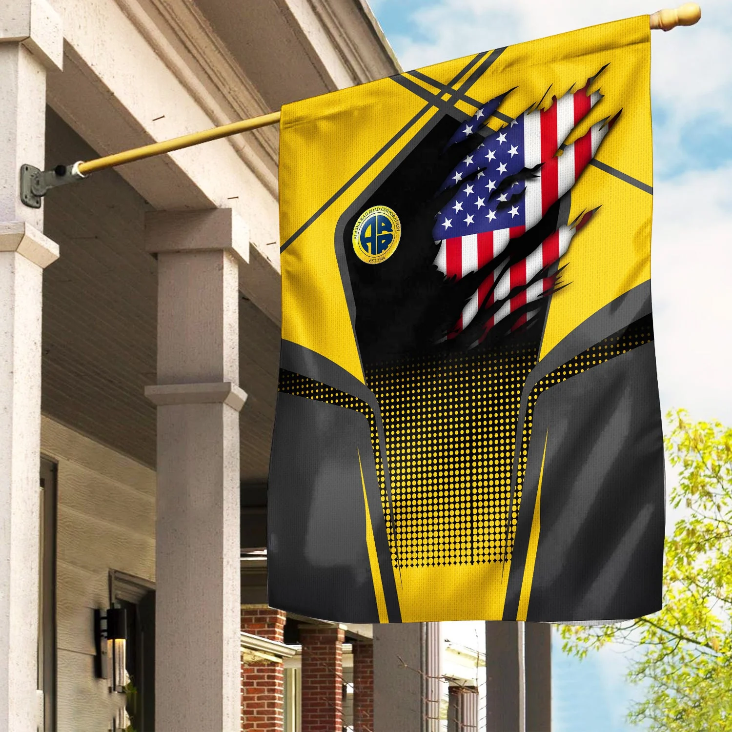 Alaska Railroad Garden Flag American Printed Flag, Outdoor House Decor Yard Decoration