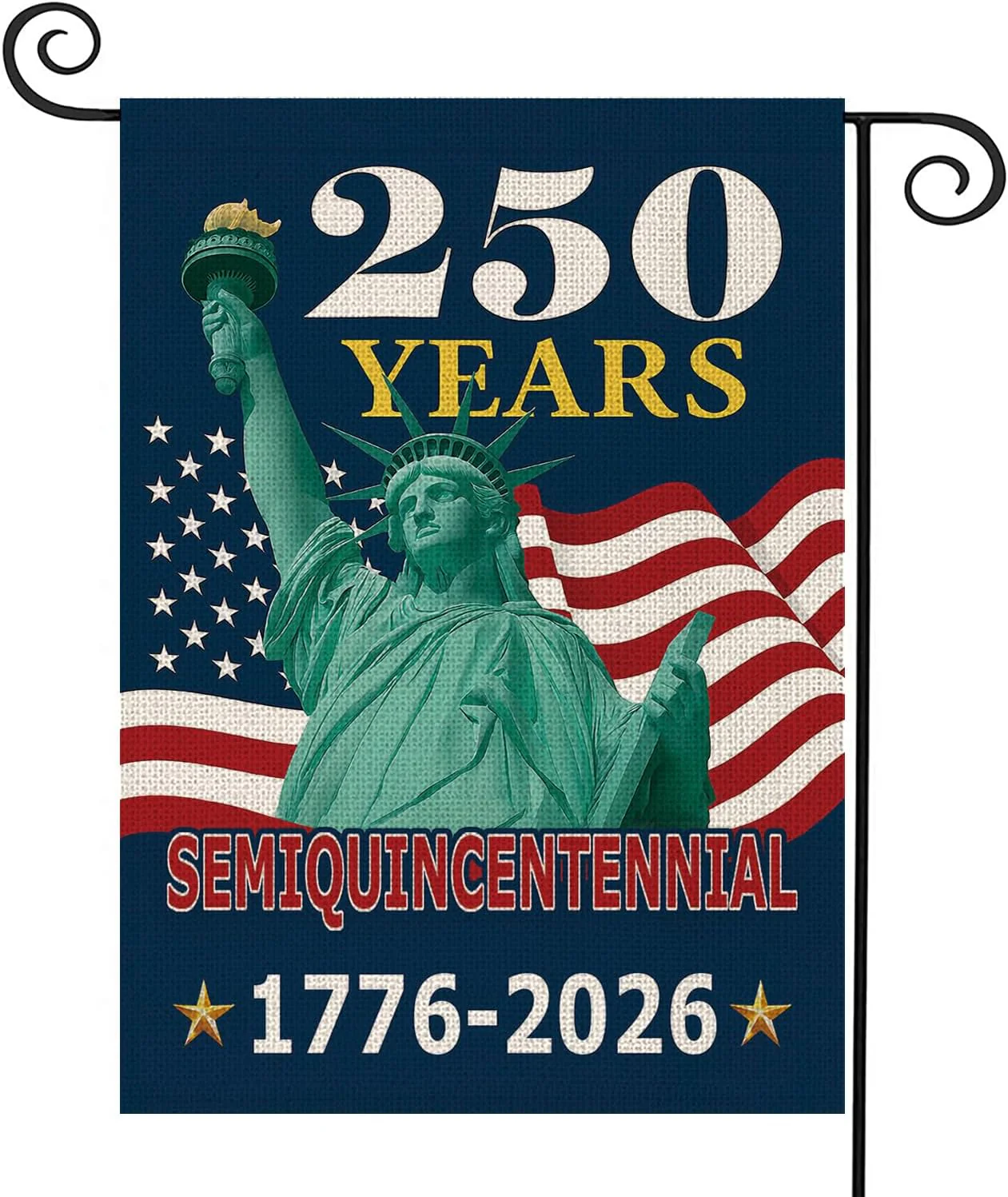 Statue of Liberty USA Patriotic 1776-2026 Semiquincentennial Garden Flag, Outdoor House Decor