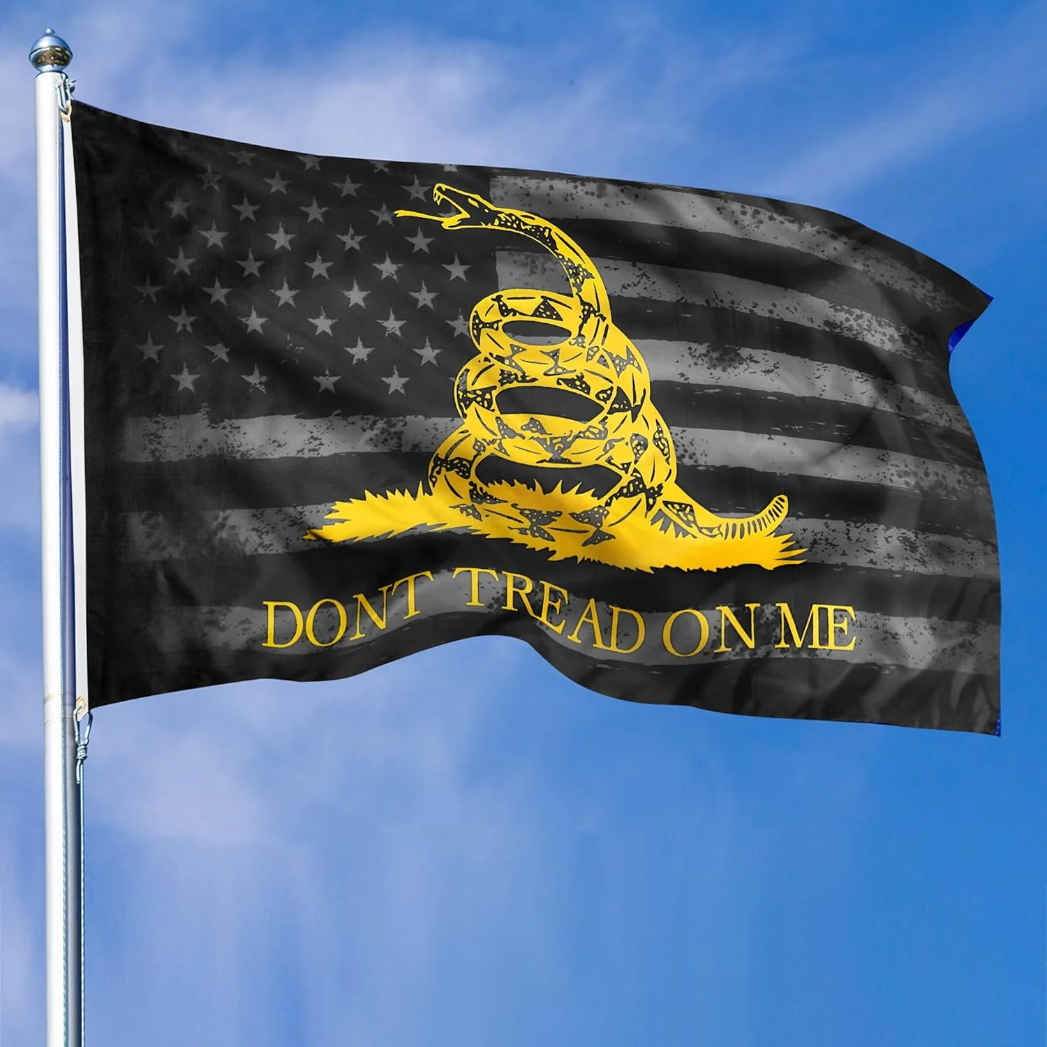 Don't Tread On Me House Flag American Patriotic Garden Flag, 250th Anniversary House Flag