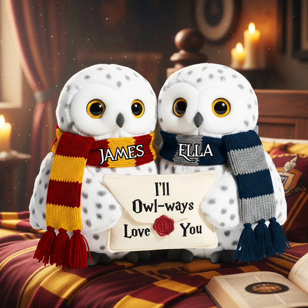 Owl Couple Custom Shape Pillow, Magic Gift Personalized Gifts For Couple, Funny Valentines Gift