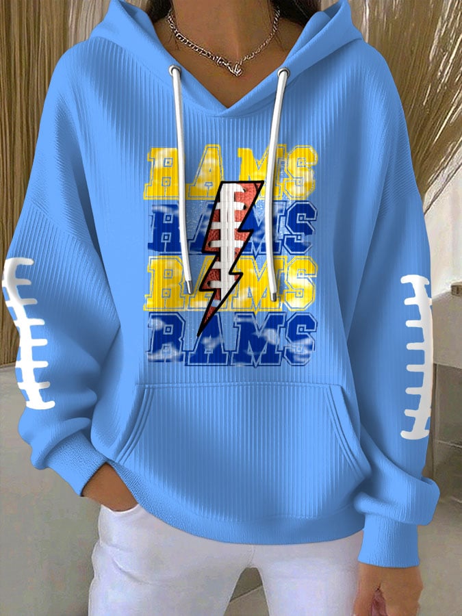 Gold And Navy Blue Football Hoodie, Gift For Football Fans, American Football Shirt, Football Lover Printed Hoodie