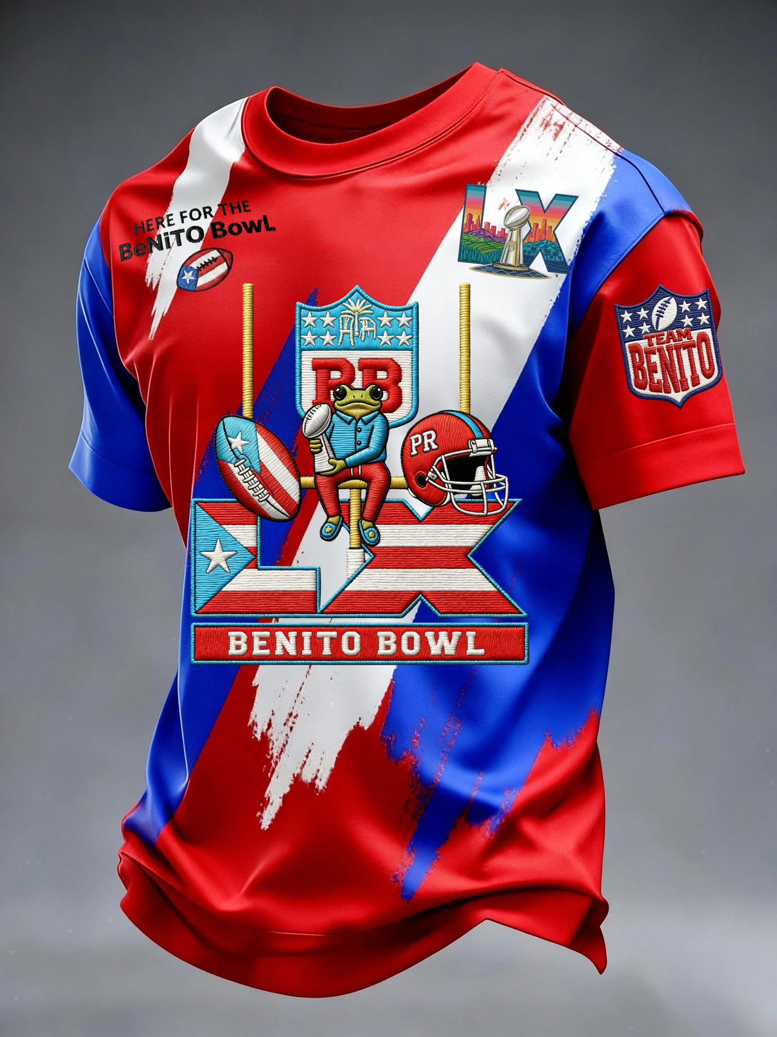 Here For Benito Bowl Bad Bunny Shirt, LX Big Game Football Tee, LX Super Bad Game Day Bunny Shirt