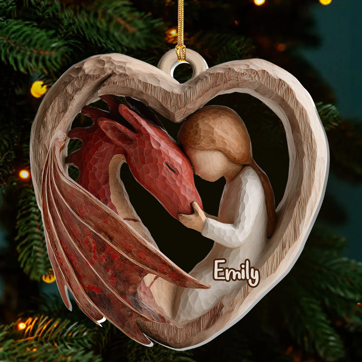 Mystic Bond Acrylic Ornament, Dragon Christmas Ornament, Gift For Dragon Lovers