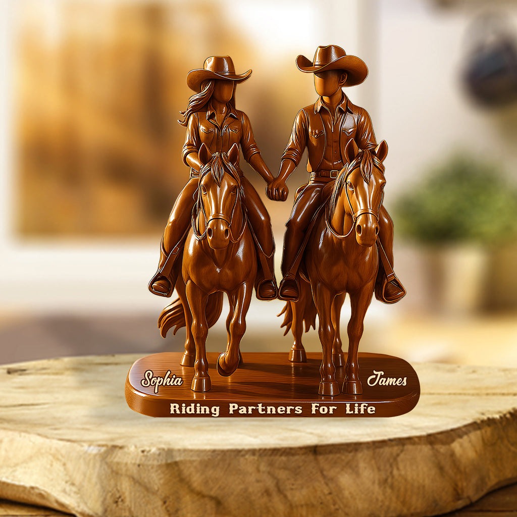 Riding Partners For Life Acrylic Plaque, Personalized Valentines Gift, Gifts For Equestrian Riders