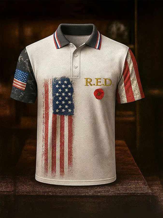 Men's Veteran Patriotic Apparel Red Stripe America 1776-2026 Tops 4th Of July Shirt