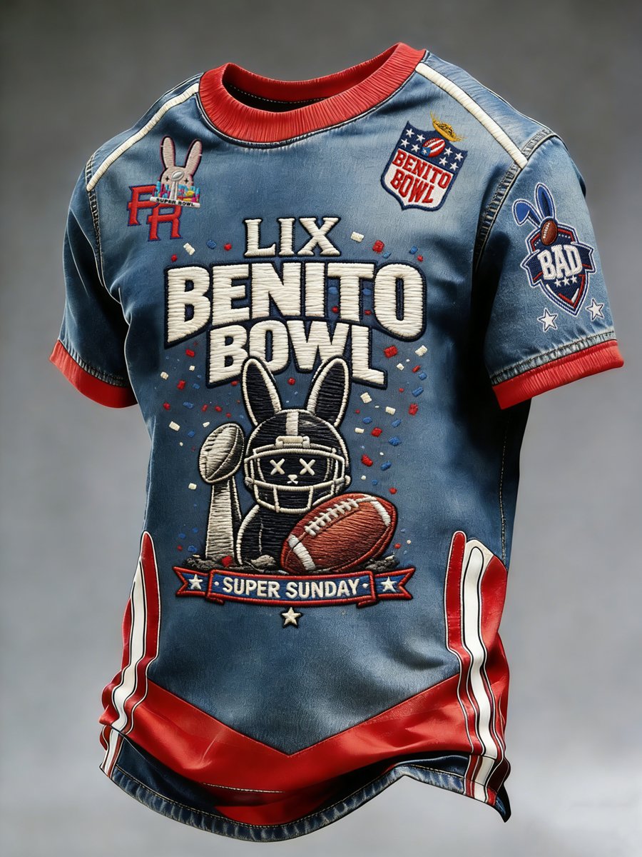 Big Game Super Day Bad Bunny Shirt, Benito Bowl Football Printed Tee, LX Super Bad Game Day Bunny Shirt