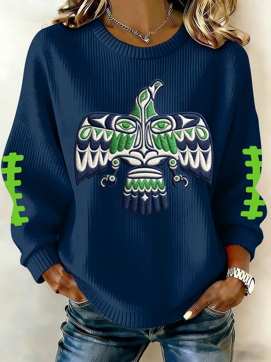 Tribal Pattern Football American Football Team Print T-Shirt, Long Sleeve Football Shirt, Gift Ideas For Football Fans
