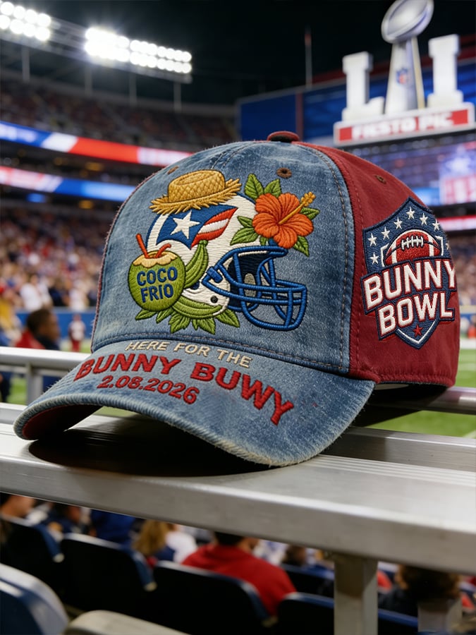 Here For The Bunny Bowl Benito Bowl Half Time Show Printed Cap, Bad Bunny Game Day Baseball Cap