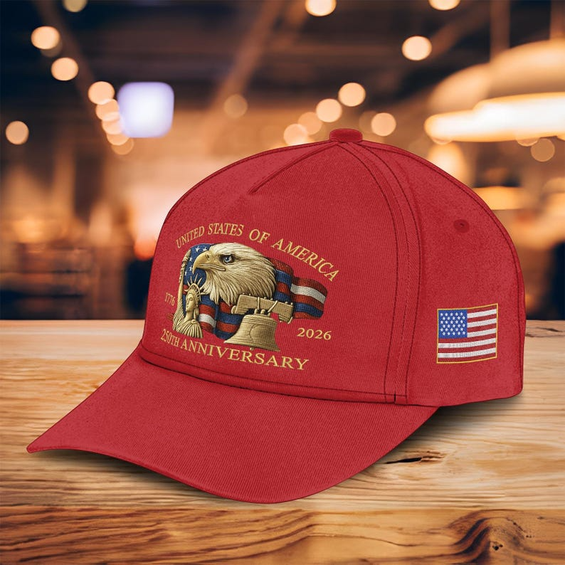 Eagle Liberty United States 250th Anniversary Printed Hat, Patriotic Hat, Classic Cap