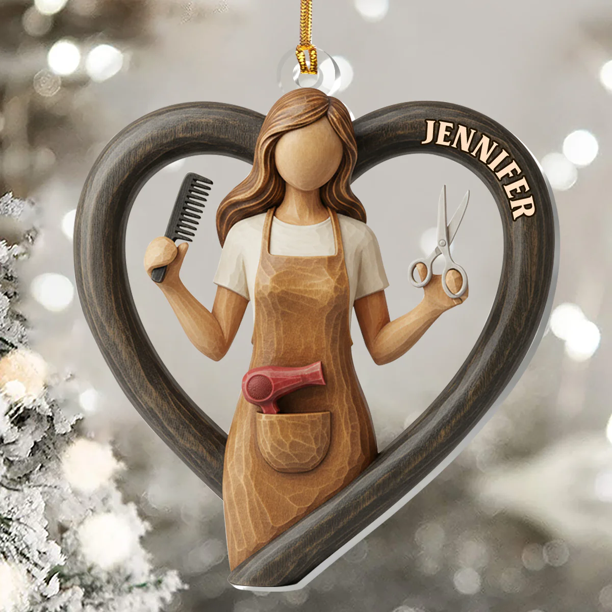 Hair Stylist Acrylic Ornament, Salon Decor, Christmas Gifts For Hairdresser, Custom Hairdresser Ornament 2025