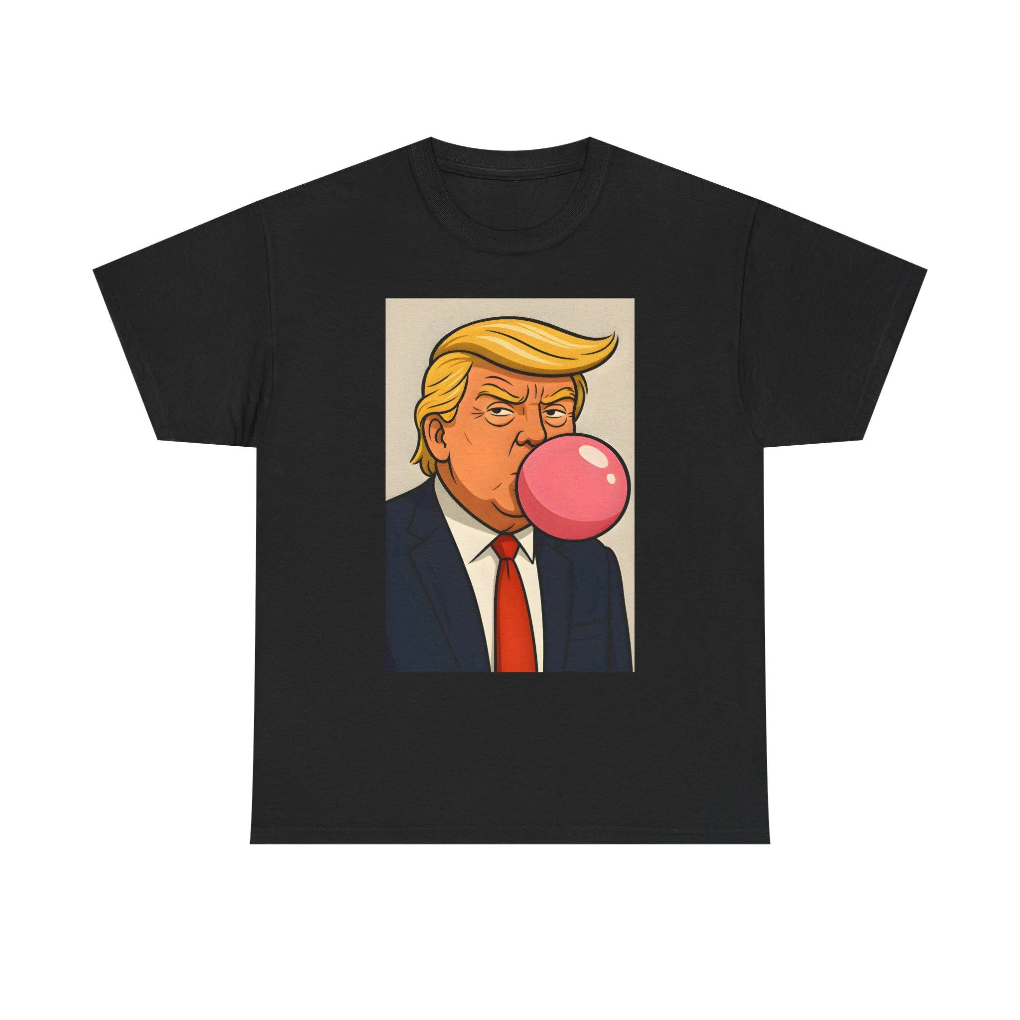 Trump Blowing Bubble Bubba Gump T-Shirt, Satirical Portrait Funny Meme Shirt