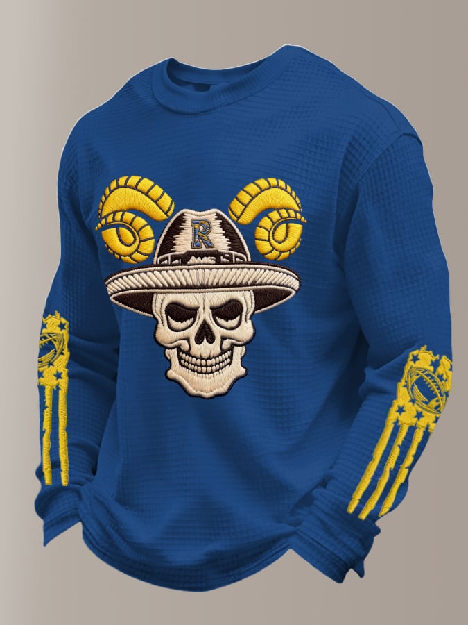 Ram's Head Funny Skull Football American Football Team Long Sleeve Football Shirt, Football T-Shirt