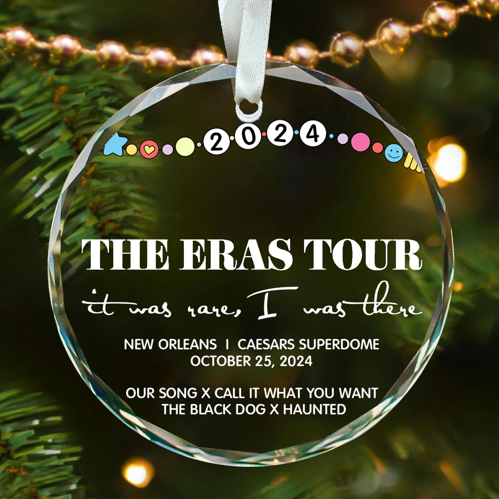 It Was Rare, I Was There Custom Song Christmas Glass Ornament, Gift For Swifties, Christmas Tree Decor