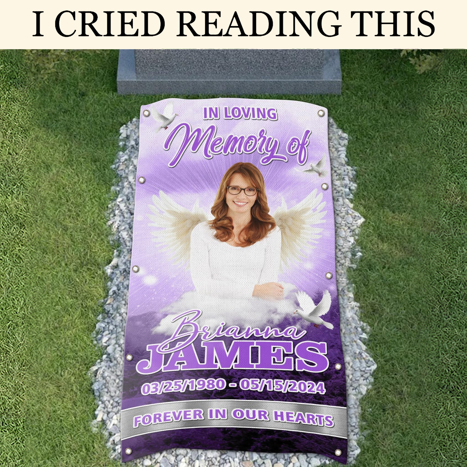 In Loving Memory Of Custom Photo Memorial Gravestone Blanket, Grave Blanket, Gifts For Lost Loved Ones