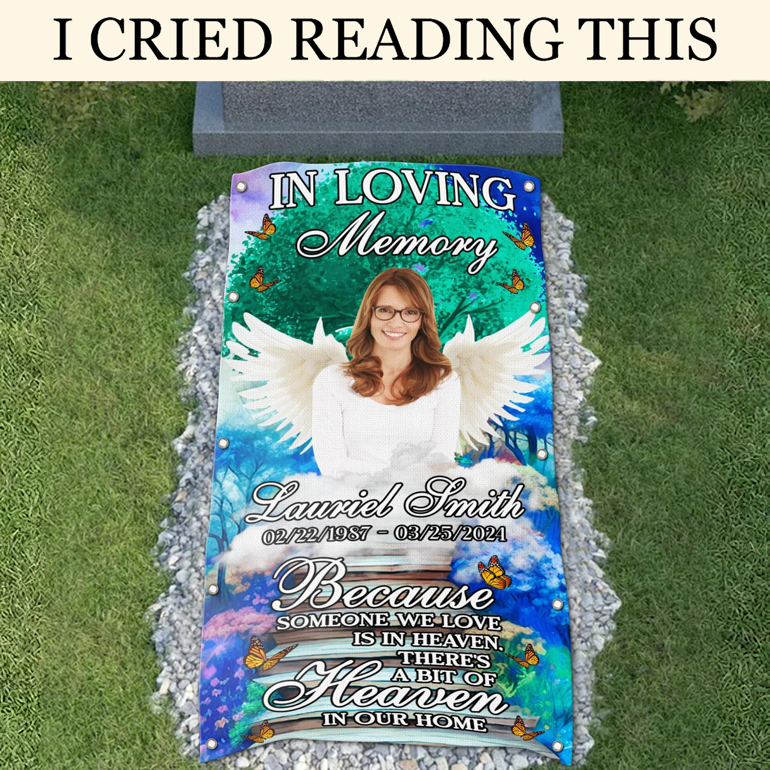 In Loving Memory Custom Gravestone Blanket, Grave Blanket, Gifts For Lost Loved Ones