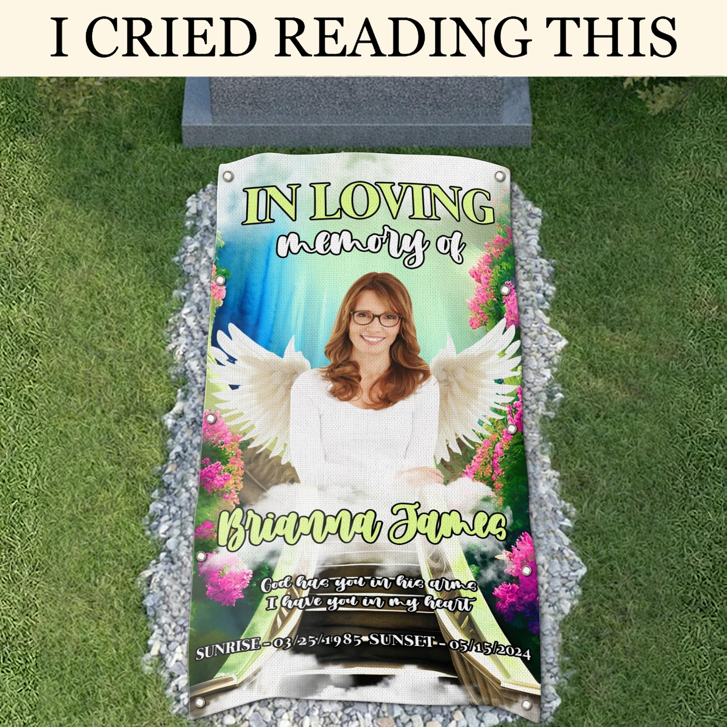 In Loving Memory Memorial Gravestone Blanket, Grave Blanket, Gifts For Lost Loved Ones