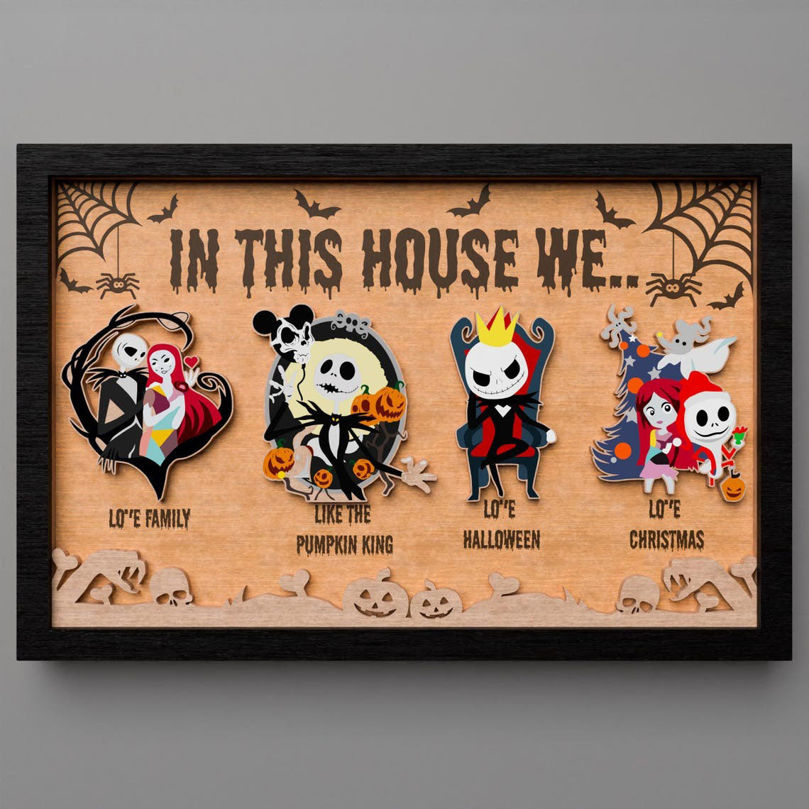 In This House We Halloween Wood Sign, The Nightmare Before Christmas, Halloween Decor